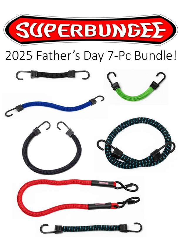 2025 Father's Day SuperBungee Bundle - 7-piece assortment of Original & Pro-Grade SuperBungees