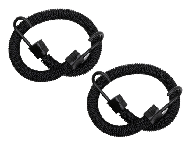2-Pack: 18 Inch Stretchy Body Bungee Cord Set - 25" w/no-scratch hooks-Stretch to 8.7 Feet!