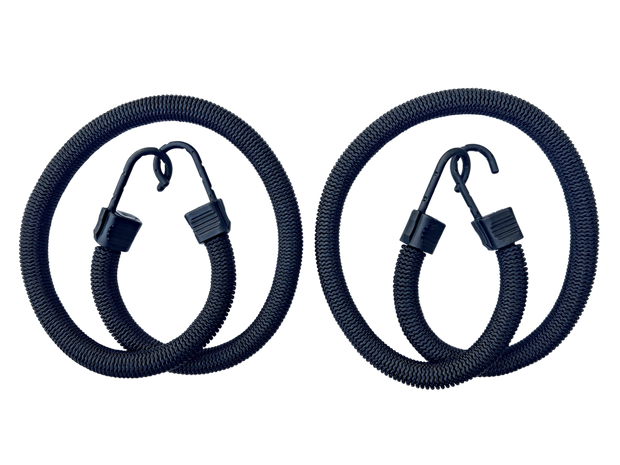 2-Pack: 32 Inch Black SuperBungee Cord Set - Stretch to 15 Feet!!
