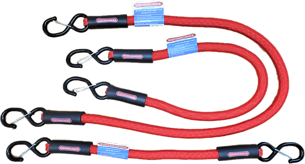 Professional Grade SuperBungee Heavy-Duty Bungee Cord 3-Pack: 1 ft, 2 ft, & 3 ft Set