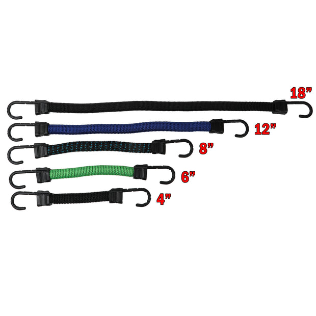 4pcs Cords With Hooks - Heavy Duty Straps Assortment Set - Elastic Stretch  Cord, Pull Ropes For Motorcycle Canopy Tie Blue