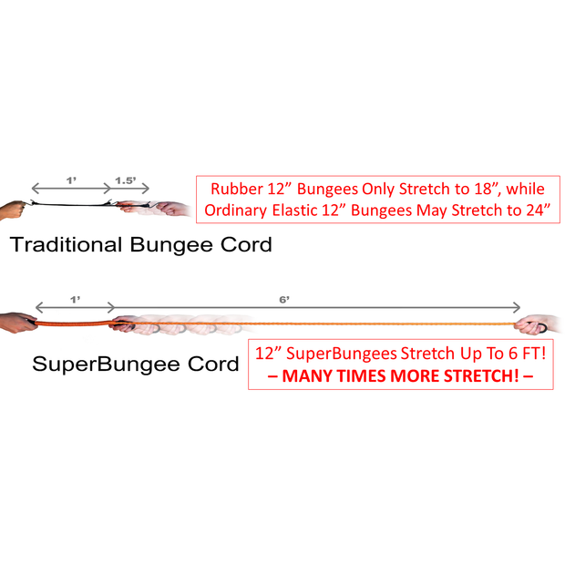 6-Pack Standard SuperBungees: 1 - 6 Inch, 4 - 8 In. & 1 - 12 In. Bungee Cords