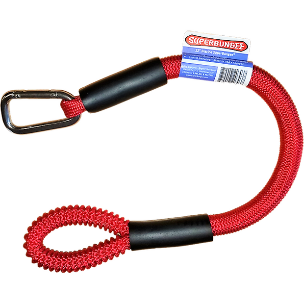 12 Inch Marine Bungee Cord With Carabiners & Looped Ends