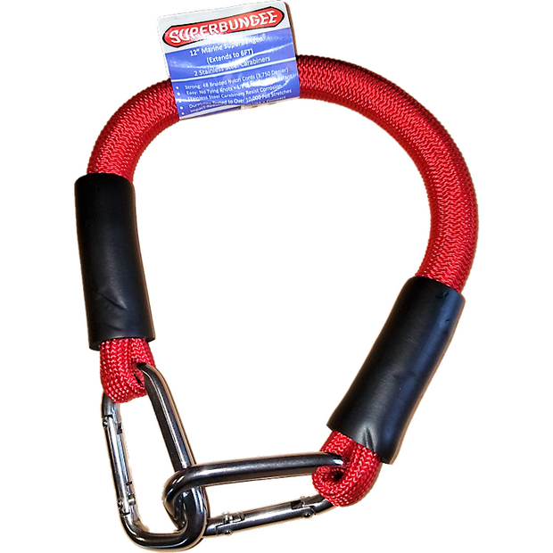 12 Inch Marine Bungee Cord  Buy Marine Grade 12 Inch Carabiner Bungee Cord  - SuperBungee Products
