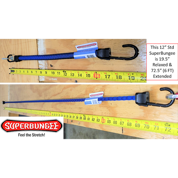 6-Pack Standard SuperBungees: 1 - 6 Inch, 4 - 8 In. & 1 - 12 In. Bungee Cords