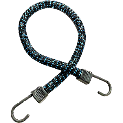 Hook & Cord Adjustable Bungee Cord with two Secure It Quick Nylon Hooks  Black 24 in. 4 Pack 