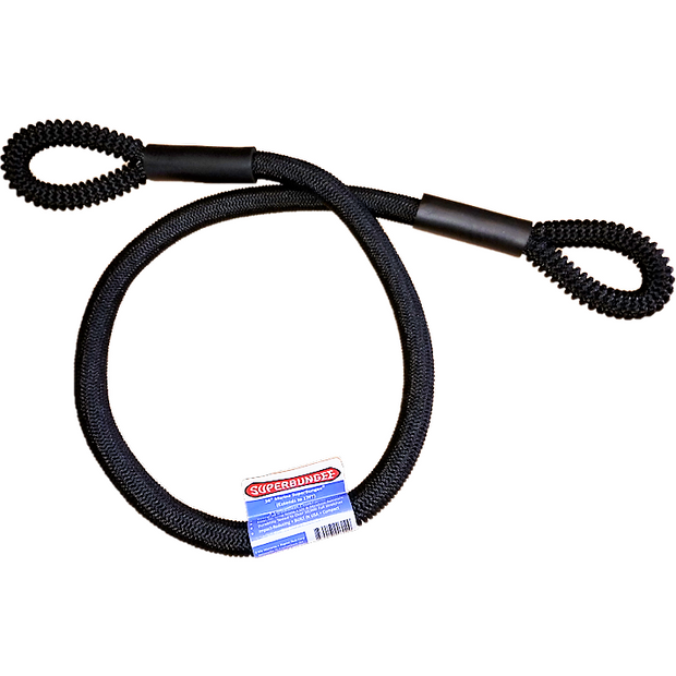 48 inch Marine SuperBungee (60 inches incl ends) - 550% Stretch to 264 inches (23 FEET) - Choice of Stainless Steel Carabiners or Cleat-Loop Ends