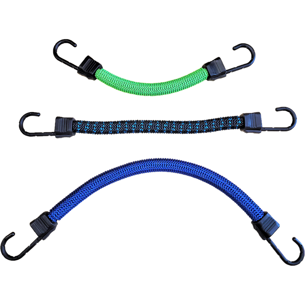 Bungee Cord Tension Rubber Bicycle Strap Set of 3 Tensioning Cord With Carabiner